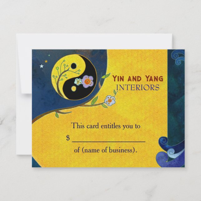 Yin n Yang Business Gift-certifikat (Framsida)