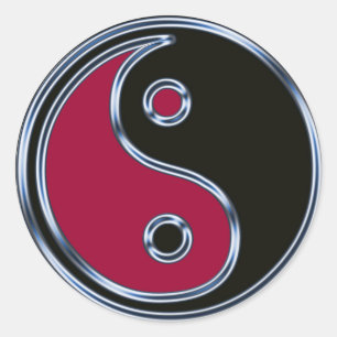 Yin och Yang 1 Sticker Runt Klistermärke