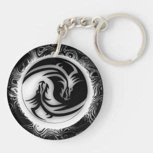 Yin och Yang Asian Dragons