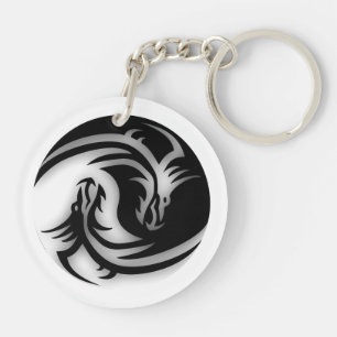 Yin och Yang Asian Dragons