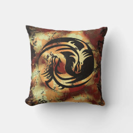 Yin och Yang Asian Dragons Kudde