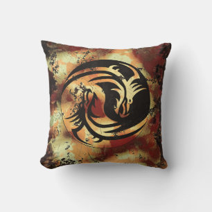 Yin och Yang Asian Dragons Kudde