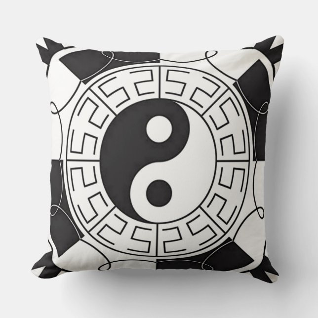 Yin och Yang Asian Symbol Dekorativ kudde (Framsida)