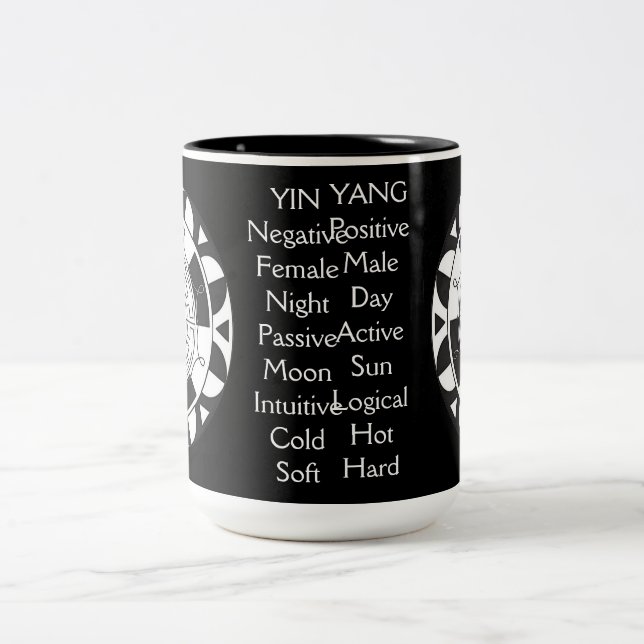 Yin och Yang Asian Symbol Meanings Black Mugg (Center)