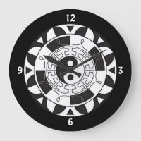 Yin och Yang Asian Symbol Wall Clock