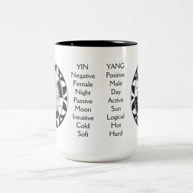 Yin och Yang asiatisk symbol betydelse mugg (Center)