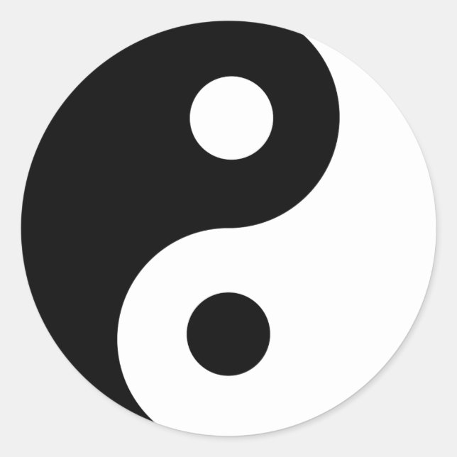 Yin och Yang Balance Runt Klistermärke (Framsida)
