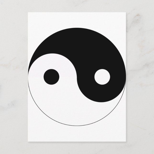 Yin- och yang-balanssymbolen religion taoism vykort (Framsida)