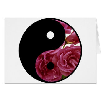 Yin och Yang blommigt Hälsningskort