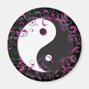 Yin- och Yang-Blommigt Magnet