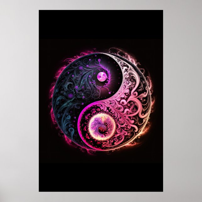 Yin och Yang Chinese Andlig Symbol of Life Poster (Framsidan)