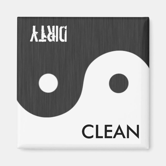 Yin och Yang Clean / Dirty Dish Wsher Magnet (Framsidan)