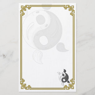 Yin och Yang den Koi brevpapperet Brevpapper