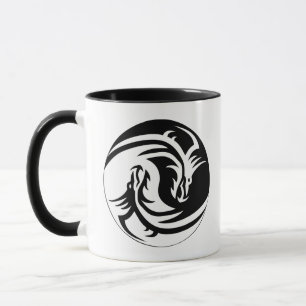 Yin och Yang Dragon Head Mugg