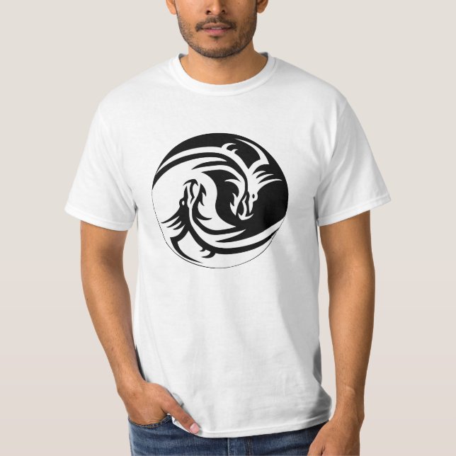 Yin och Yang Dragon T Shirt (Framsida)