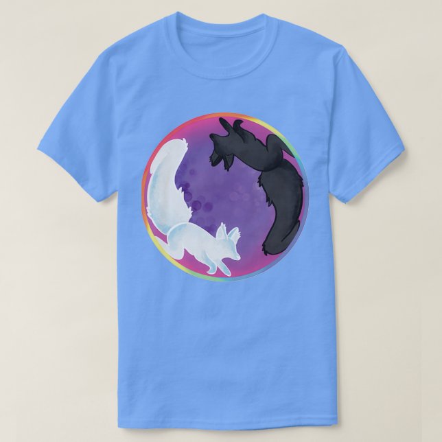 Yin och Yang Foxes T Shirt (Design framsida)