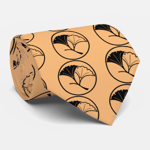 Yin och yang ginkgo löv i Threadlike ring Slips