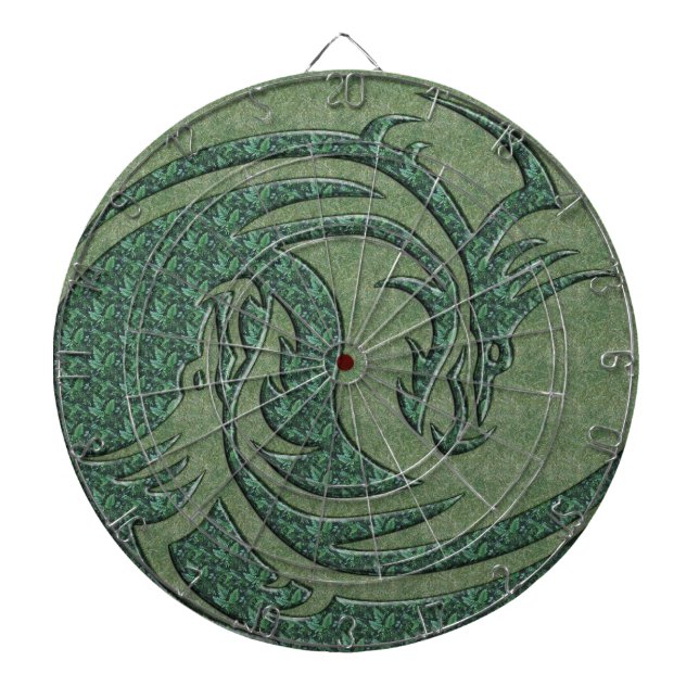 Yin och Yang gult och röd drake Piltavla (Framsidan)