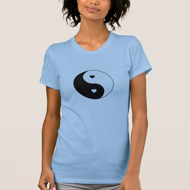 Yin och Yang Heart T Shirt (Framsida)