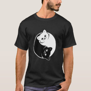 Yin och Yang Husdjur Katt Svarta Vita Katter Djur T Shirt