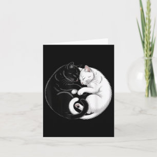 Yin och Yang Husdjur Katt Svarta Vita Katter  Kort