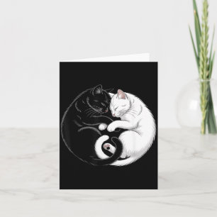 Yin och Yang husdjur katt svarta vita katter Kort