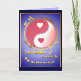 Yin och Yang i valentin hoat Rosa-Kort Helgkort