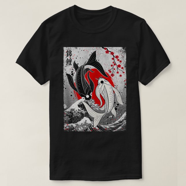 Yin och Yang Japansk koi Fish 1 T Shirt (Design framsida)