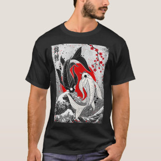 Yin och Yang Japansk koi Fish 1 T Shirt