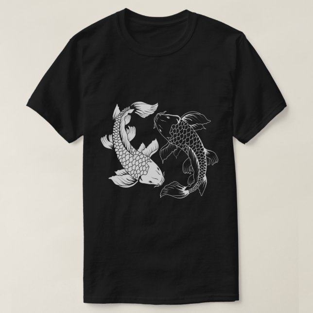 Yin och Yang Japanska Koi Fish T-Shirt (Design framsida)