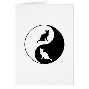 Yin och Yang katt Hälsningskort