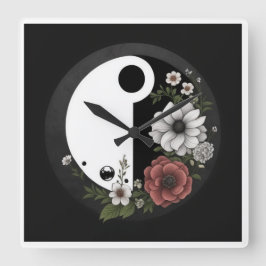 Yin och Yang-klocka Fyrkantig Klocka