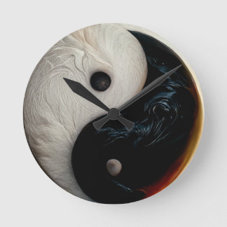 Yin- och Yang-klocka Rund Klocka