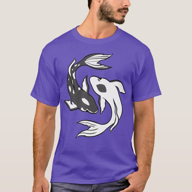 Yin och Yang Koi Fish Premium T Shirt (Framsida)