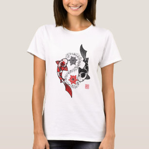 Yin och Yang Koi fisk Tee