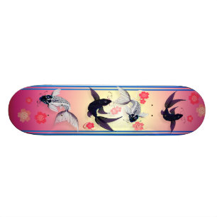Yin och Yang Koi Mini Skateboard Bräda 18,5 Cm