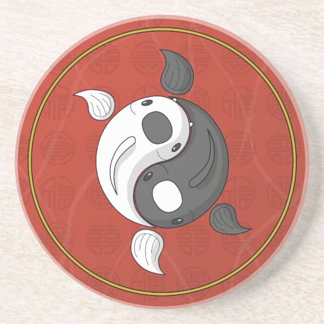 Yin och Yang, Koi Sandstone-Underlägg Underlägg Sandsten (Framsidan)