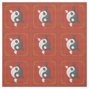 Yin och Yang Koi-tyget Tyg
