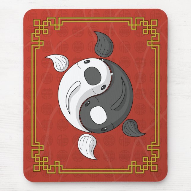 Yin och Yang Koien Mousepad Musmatta (Framsidan)