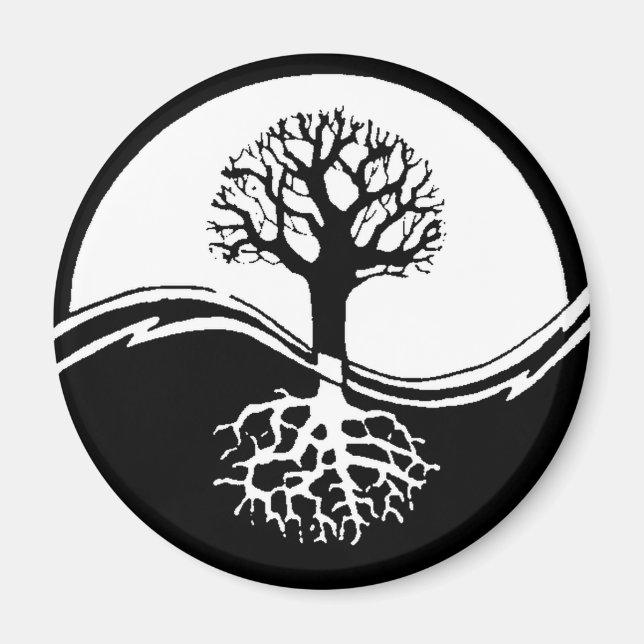Yin och yang livets träd magnet (Framsidan)