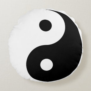 Yin- och Yang-mall Rund Kudde