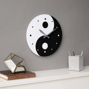 Yin- och Yang-mall Stor Klocka