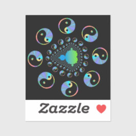 Yin och Yang Mandelbrot Fractal Klistermärken