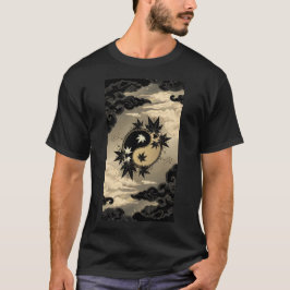 Yin och yang Maple Lövs T Shirt