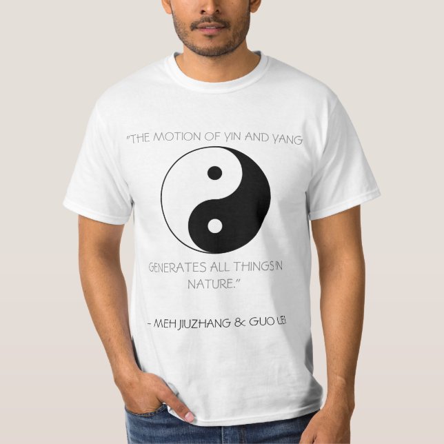 Yin och Yang med citationstecken T Shirt (Framsida)