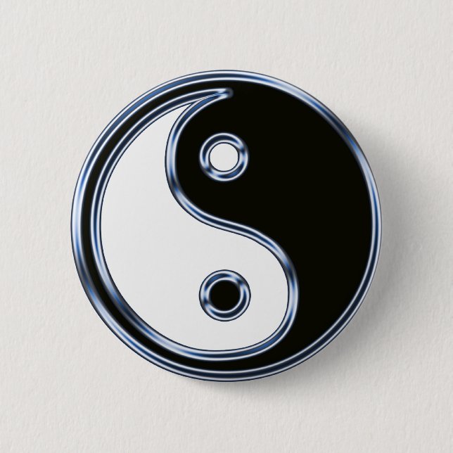 Yin och Yang Medallion Knapp (Framsida)