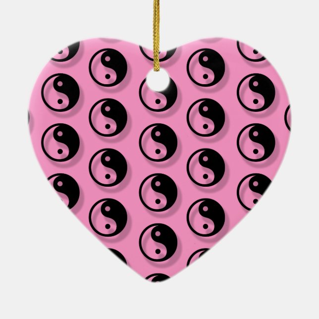 Yin och Yang Mönster Julgransprydnad Keramik (Baksidan)