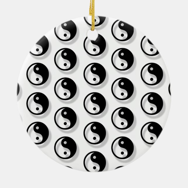 Yin och Yang Mönster Julgransprydnad Keramik (Baksidan)