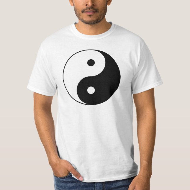 Yin och Yang Motivational filosofiskt symbol T-shirt (Framsida)