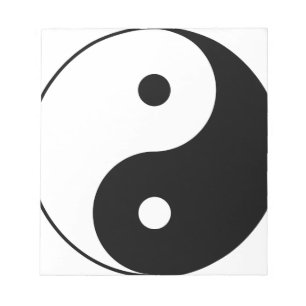 Yin och Yang Motivational Philosophical Symbol Anteckningsblock